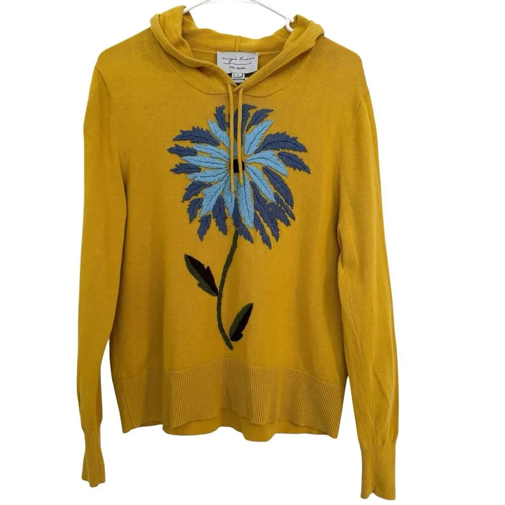 Evy’s Tree SMALL The Naomi Embroidered Luxury Cotton Hoodie Yellow Mustard